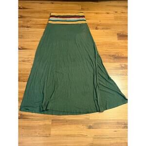 Threads 4 Thought Green Maxi Skirt Women’s Small Boho Knit Waist